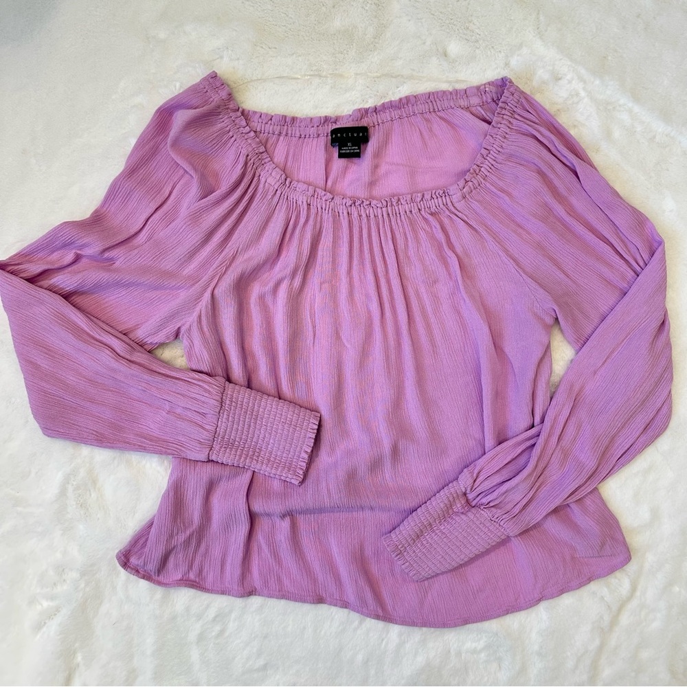 Sanctuary • Fuscia Peasant long sleeve blouse